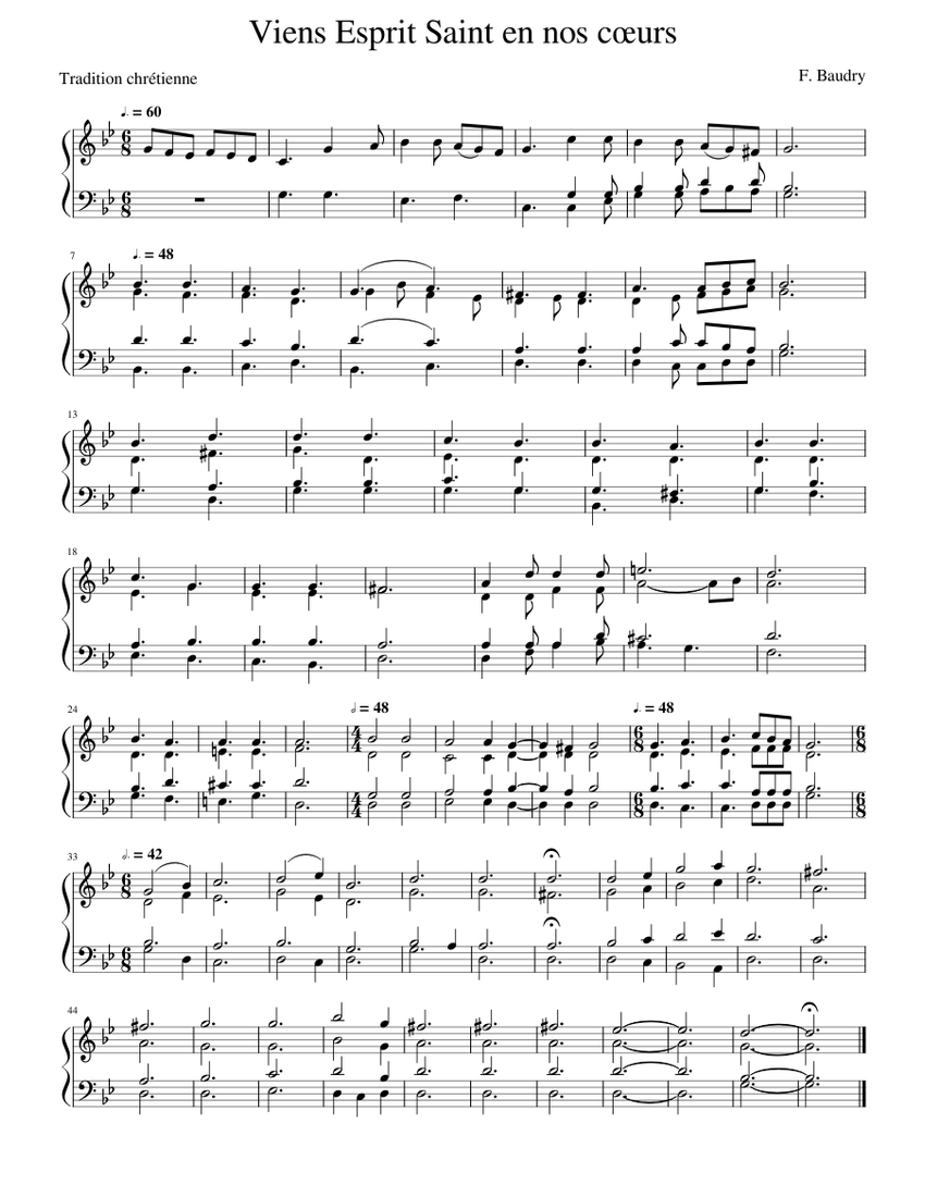 Viens Esprit Saint en nos cœurs Sheet music for Organ (Solo)
