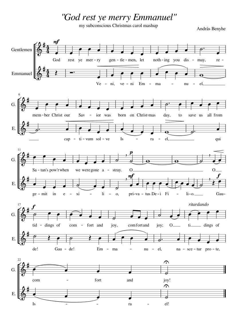 God rest ye merry Emmanuel