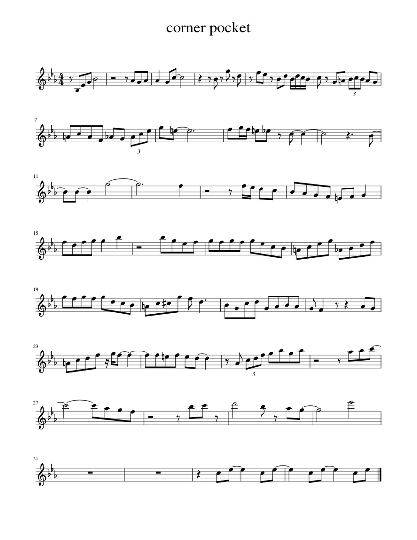 Corner pocket Sheet music for Trumpet in b-flat (Solo) | Musescore.com