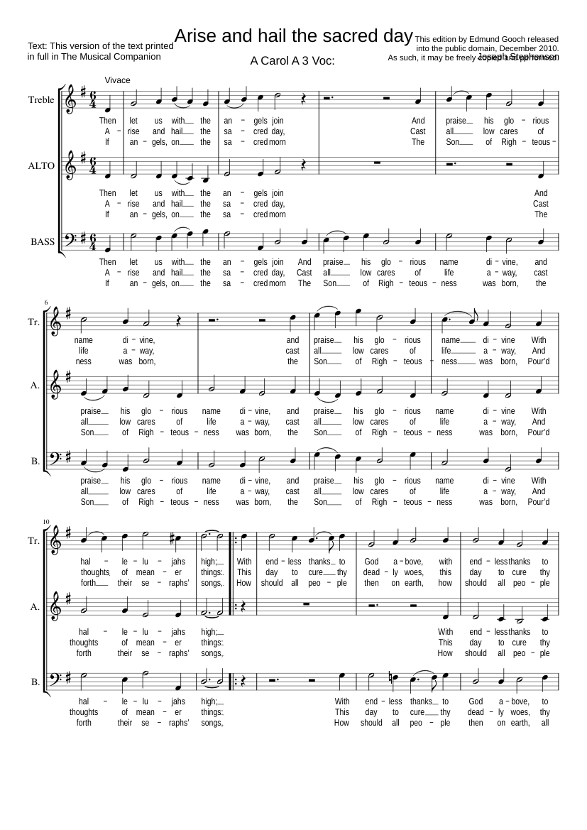 Arise and hail the sacred day