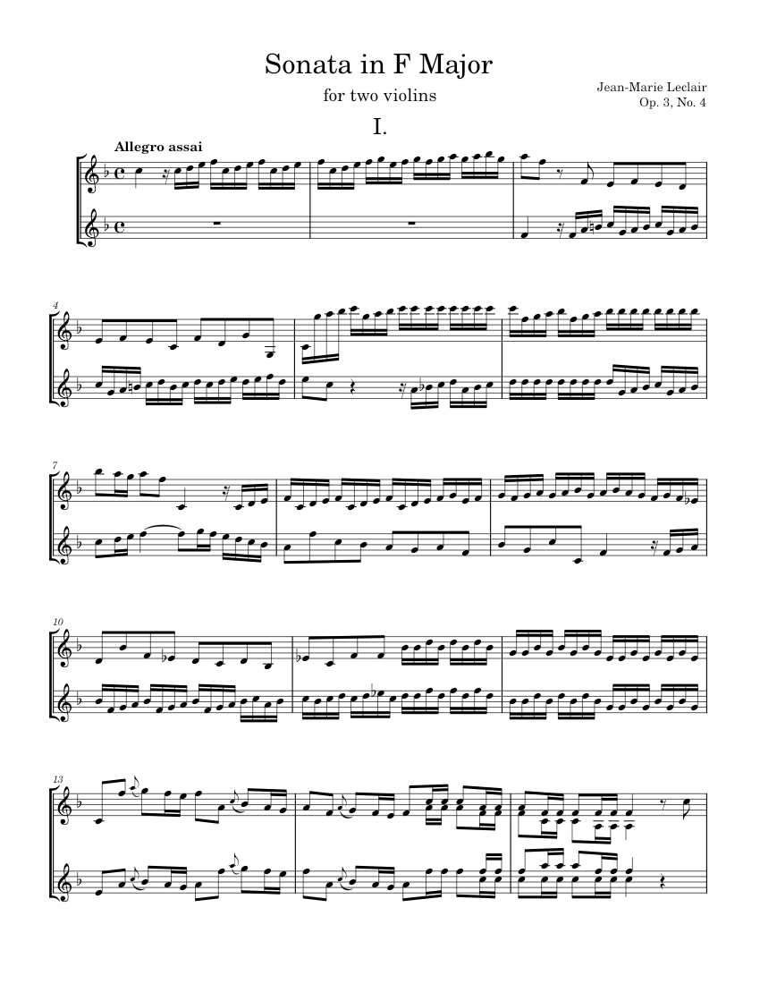 6 Sonatas for 2 Violins Op.3