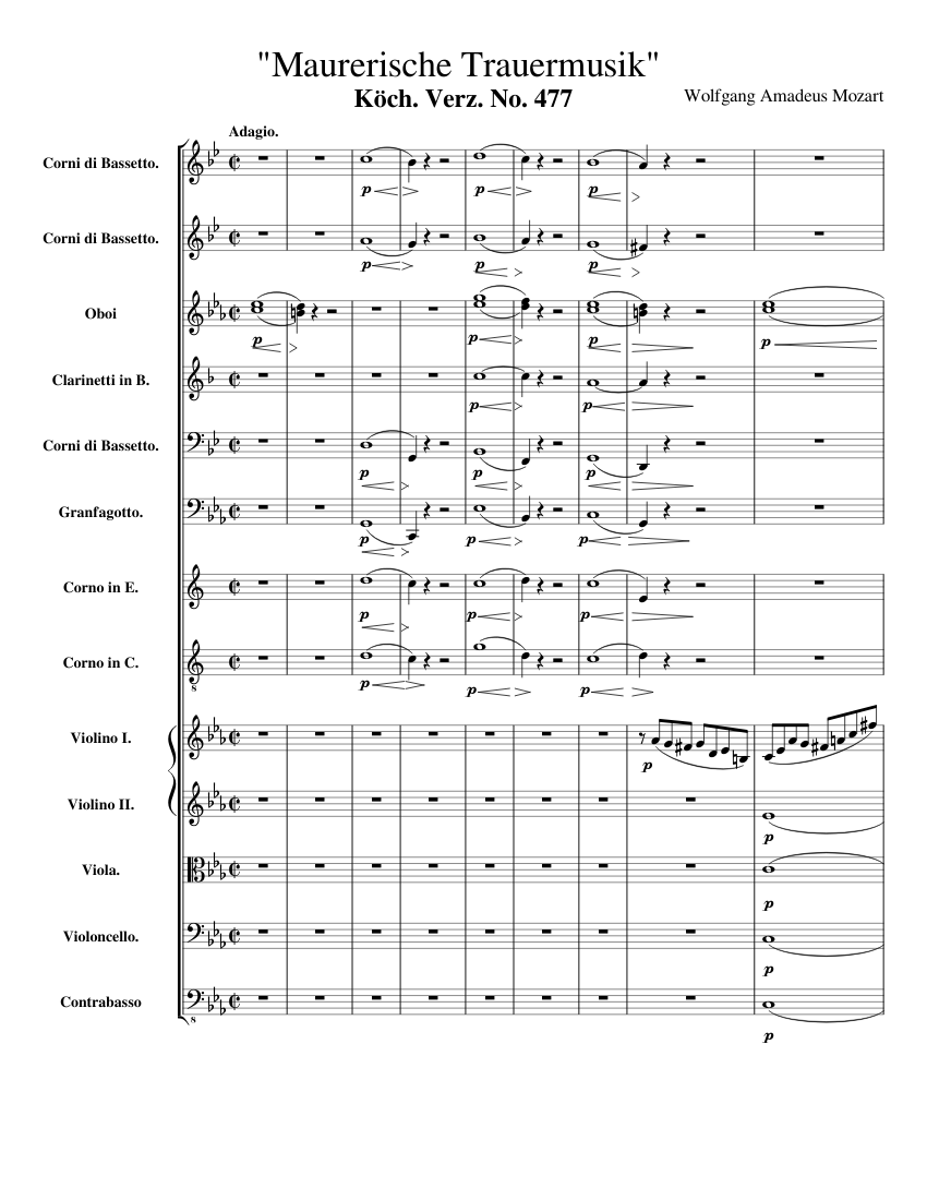 Mozart: Maurerische Trauermusik K. 477