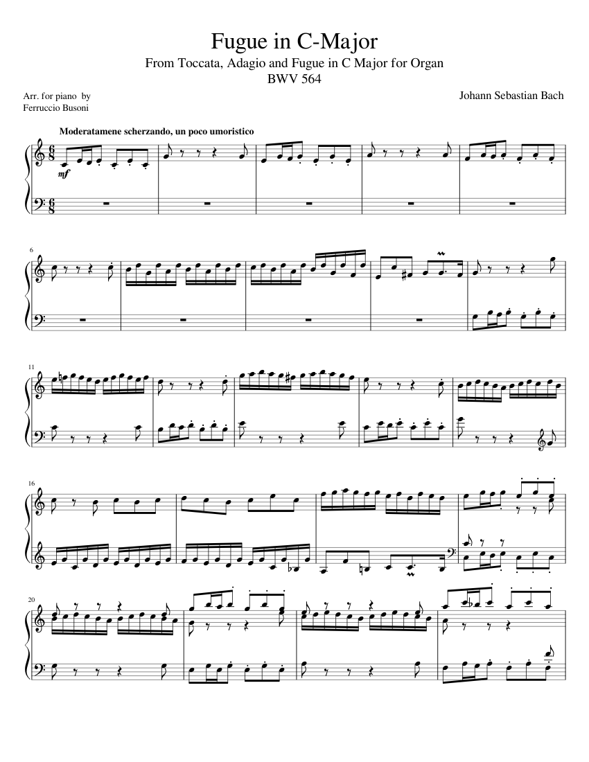 Toccata Adagio and Fugue in C major BWV 564