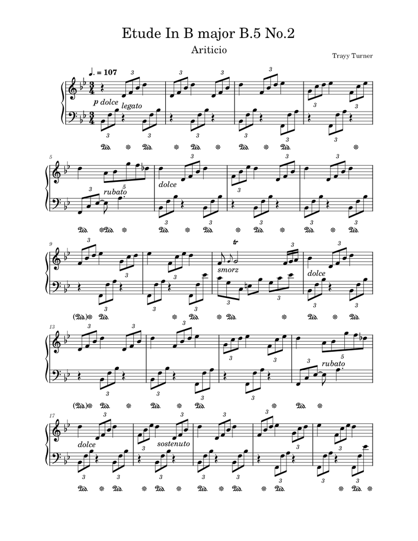 Etude In B Major B.5 No.2 Sheet Music For Piano (Solo) | Musescore.com