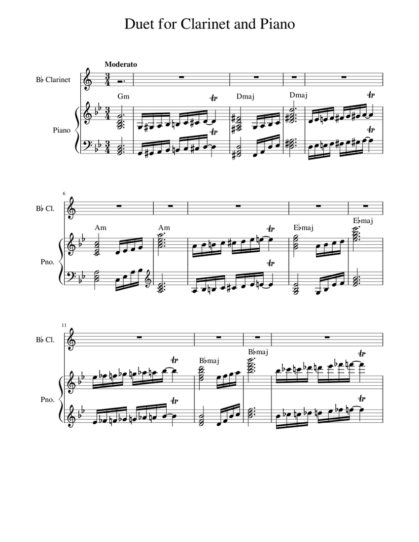 Clarinet And Piano Sheet Music
