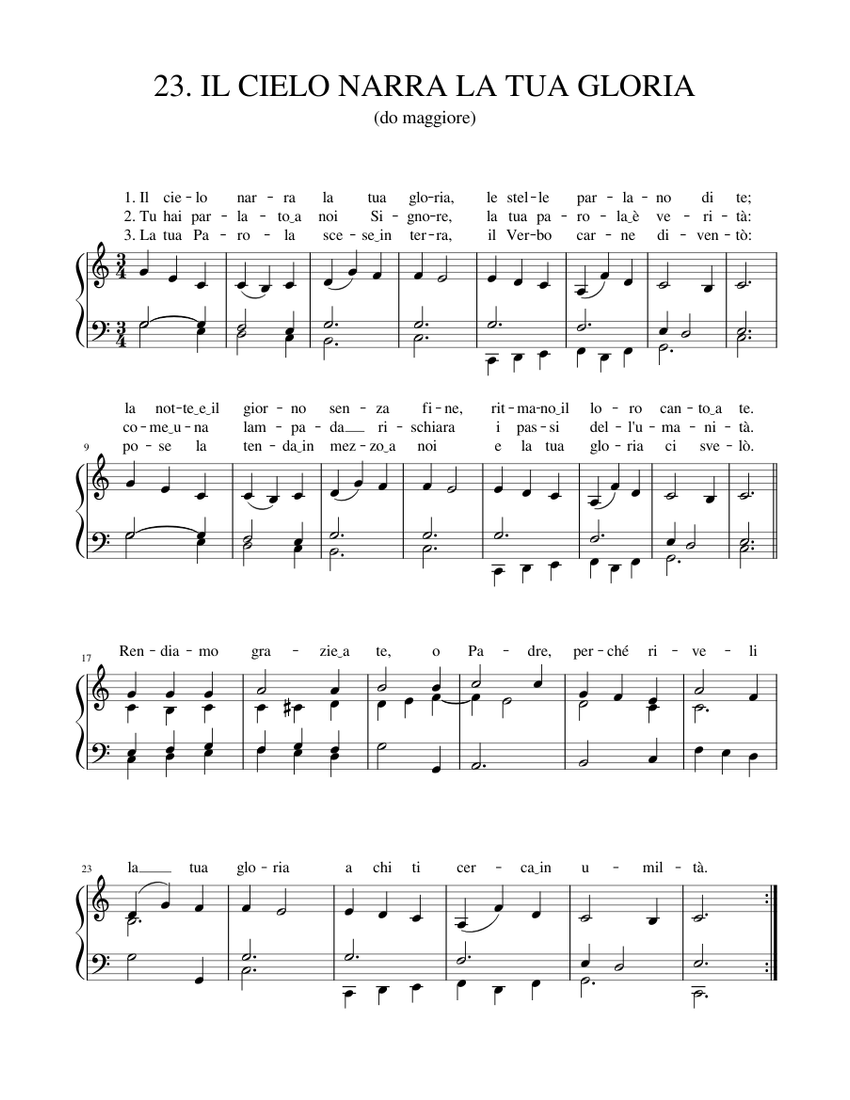 23. IL CIELO NARRA LA TUA