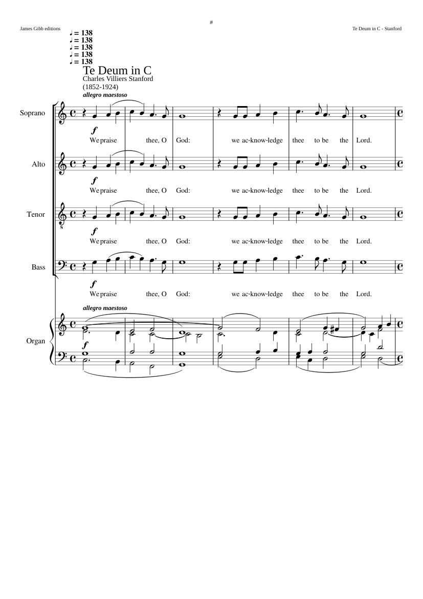 Te Deum and Jubilate in C Op. 115