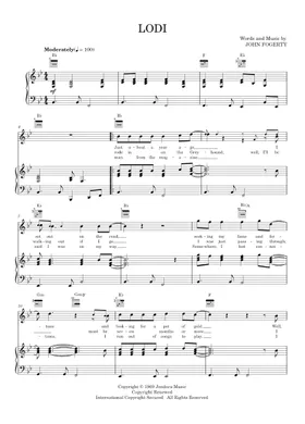 Free Lodi by Creedence Clearwater Revival sheet music | Download PDF or  print on Musescore.com