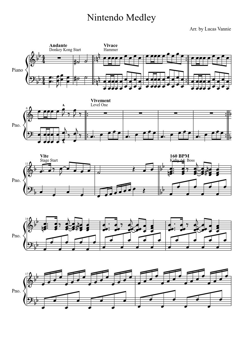 Nintendo Medley Sheet music for Piano (Solo) | Musescore.com