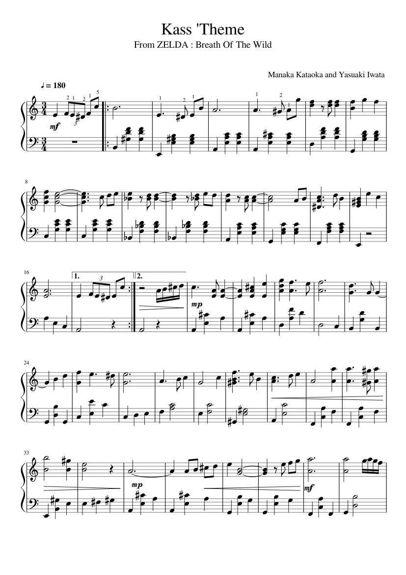Kass Theme - piano tutorial