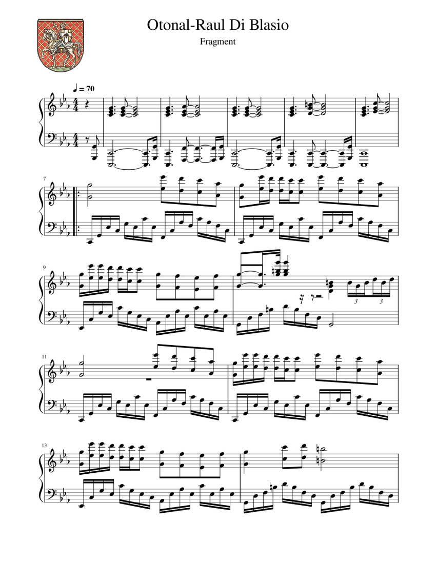 Otonal-Raul Di Blasio Fragment Sheet music for Piano (Solo) | Musescore.com