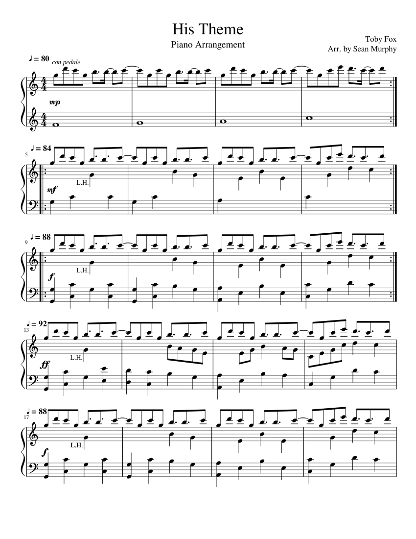 Undertale: His Theme Sheet music for Piano (Solo) | Musescore.com