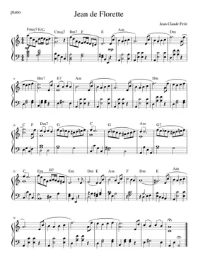 Free Jean De Florette by Jean-Claude Petit sheet music | Download PDF or  print on Musescore.com