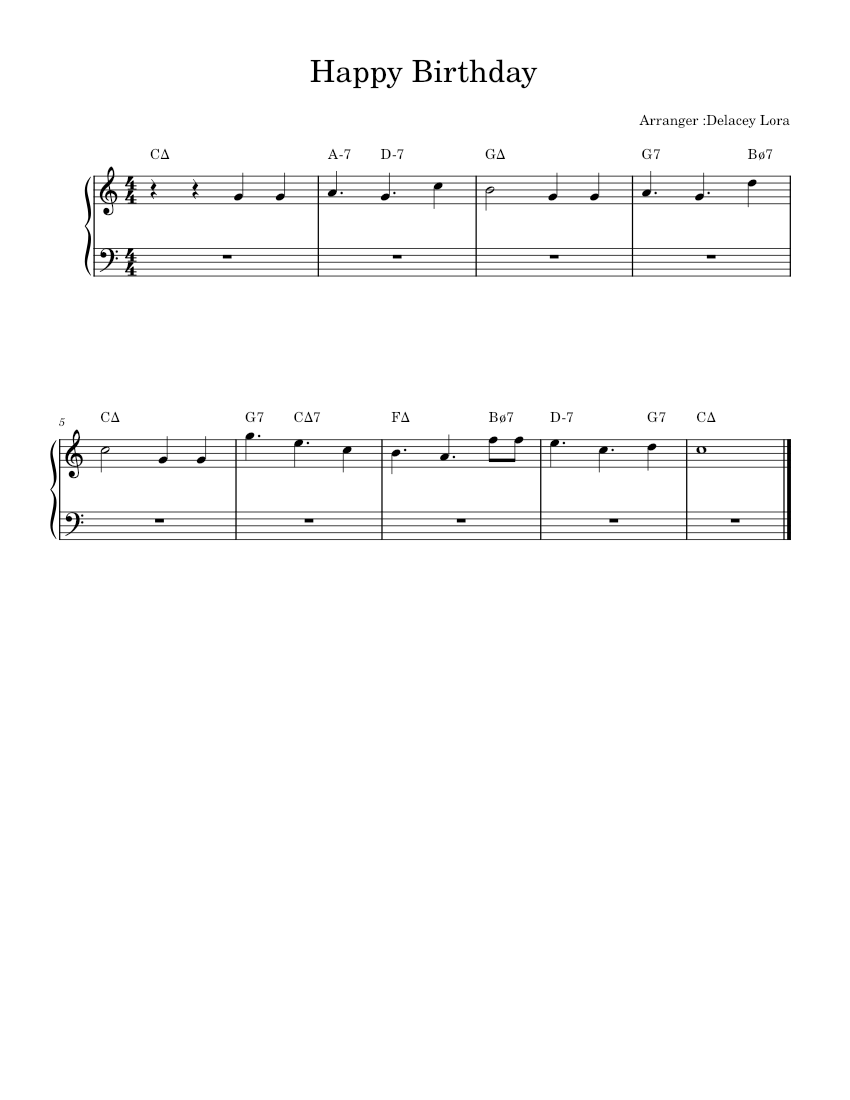 Happy Birthday to You – Misc Traditional HBD- Targets Sheet music for ...