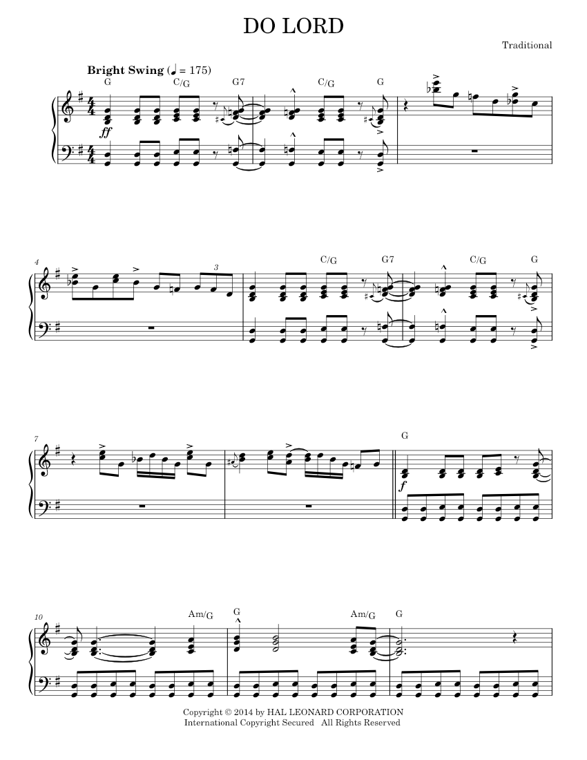 do lord Sheet music for Piano by Misc Traditional Official | MuseScore.com