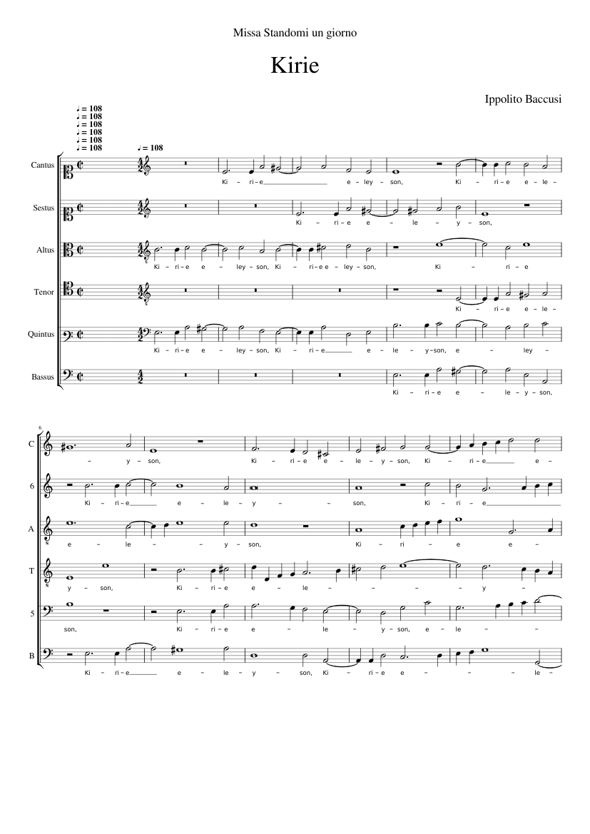 Missa Standomi un giorno-Kyrie