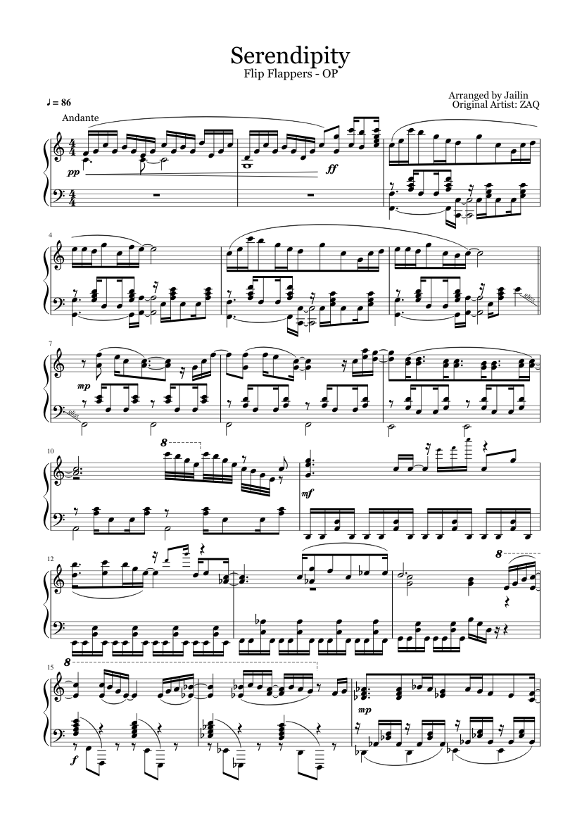 Serendipity Sheet music for Piano (Solo) | Musescore.com