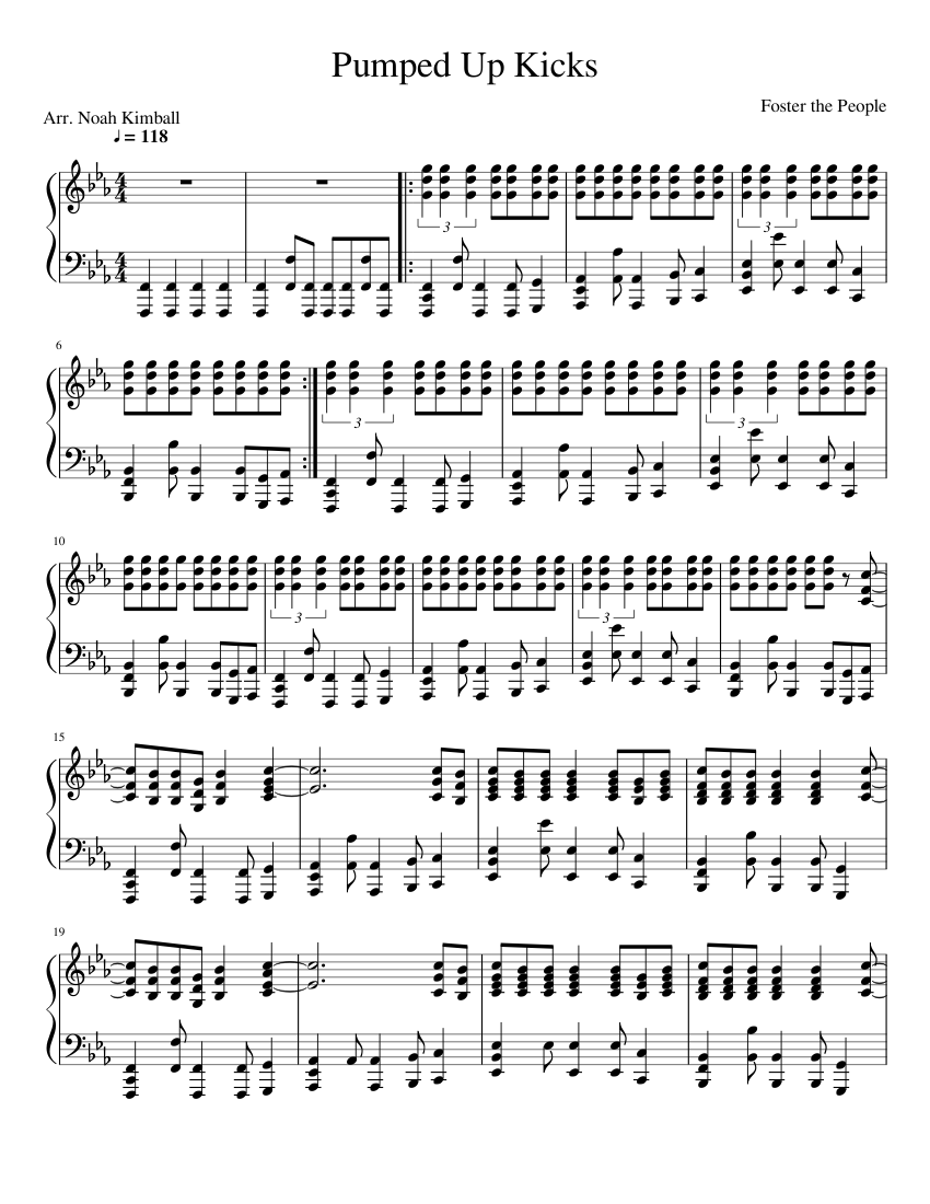 Pumped Up Kicks-Foster the People Sheet music for Piano (Solo ...