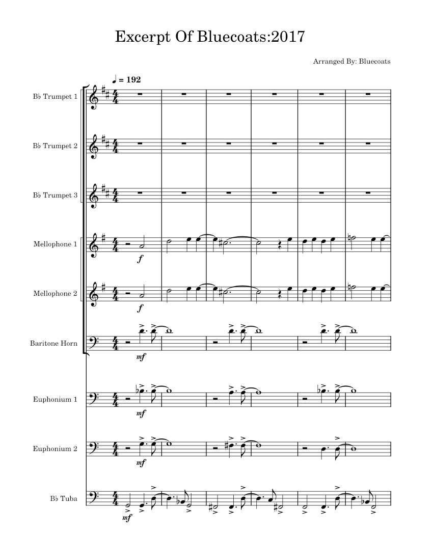 The Bluecoats – Bluecoats Excerpt Of 2017 Show "Jagged Line" Sheet ...