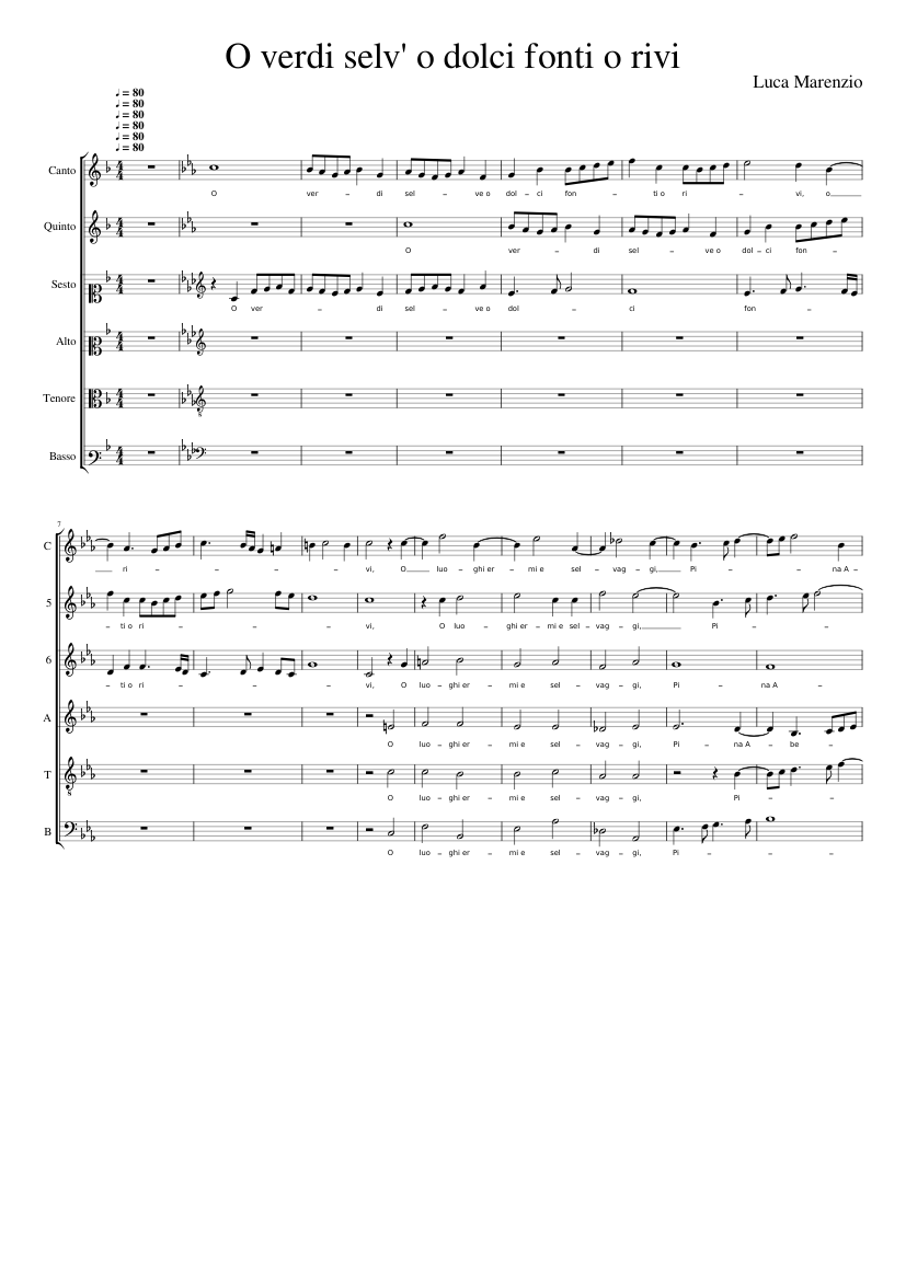 O verdi selv'o dolci fonti o rivi
