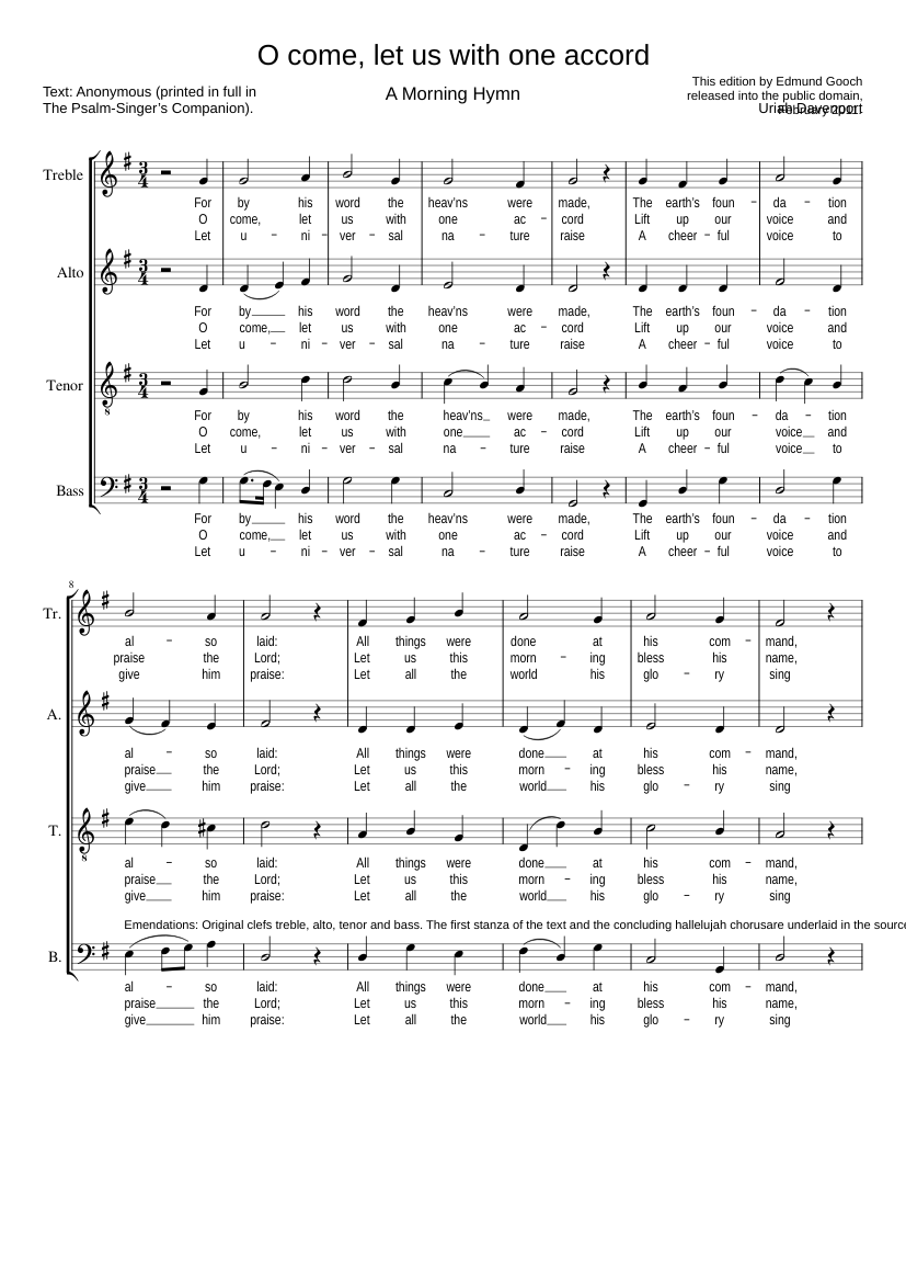 O come let us with one accord