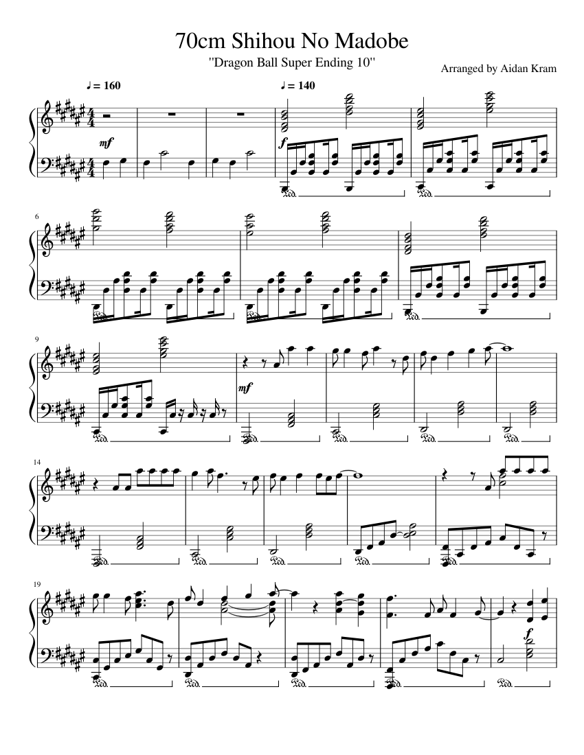 Dragon Ball Super Ending 10 Sheet music for Piano (Solo)