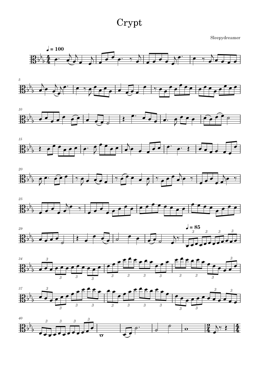 Crypt Sheet Music for Viola (Solo) | MuseScore.com