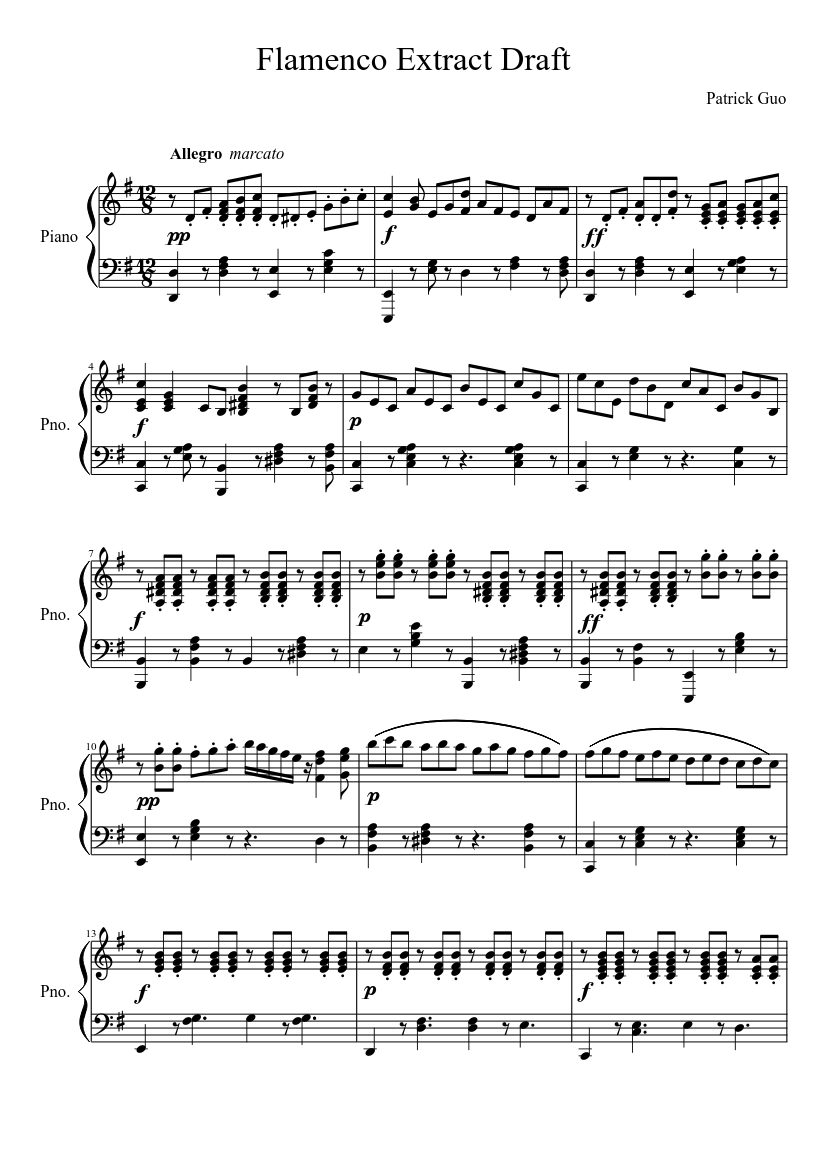 Flamenco Attempt Sheet music for Piano (Solo) | Musescore.com