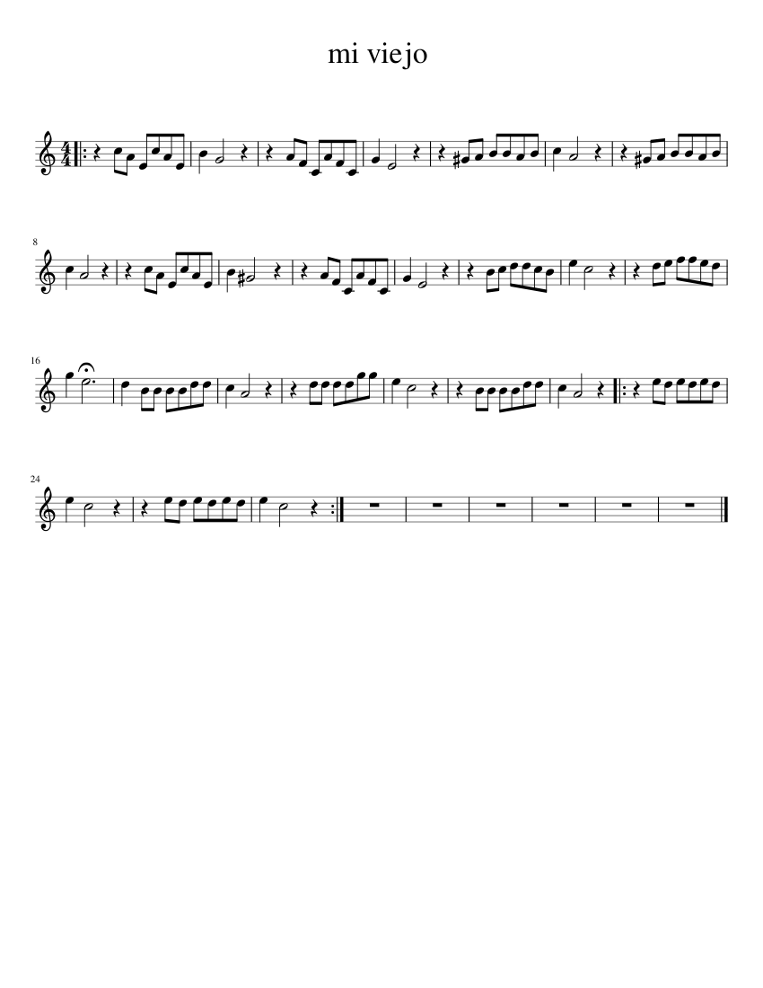 mi viejo Sheet music for Violin (Solo) | Musescore.com