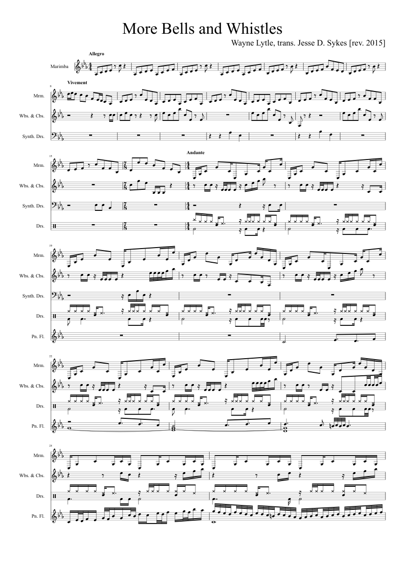 Animusic Bonus More Bells And Whistles Sheet Music For Drum Group Bass Guitar Marimba More Instruments Mixed Ensemble Musescore Com