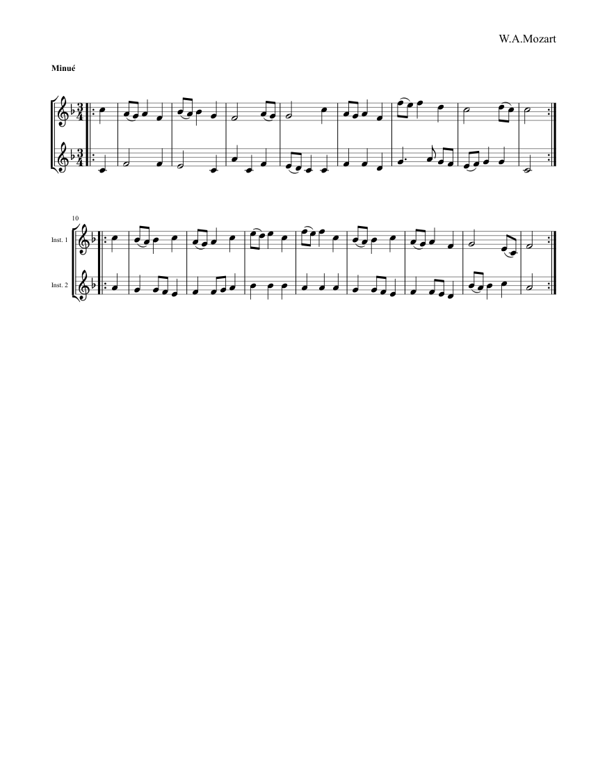 minuetto Mozart