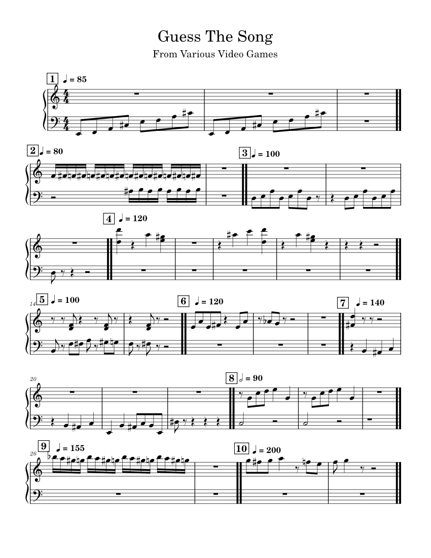Guess The Song – Misc Guess The Song/Music from Various Video Games (90 ...