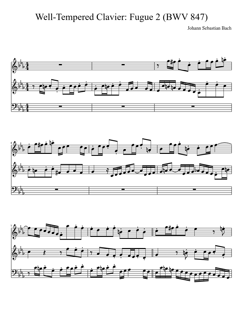 Prelude and Fugue in C minor BWV 847