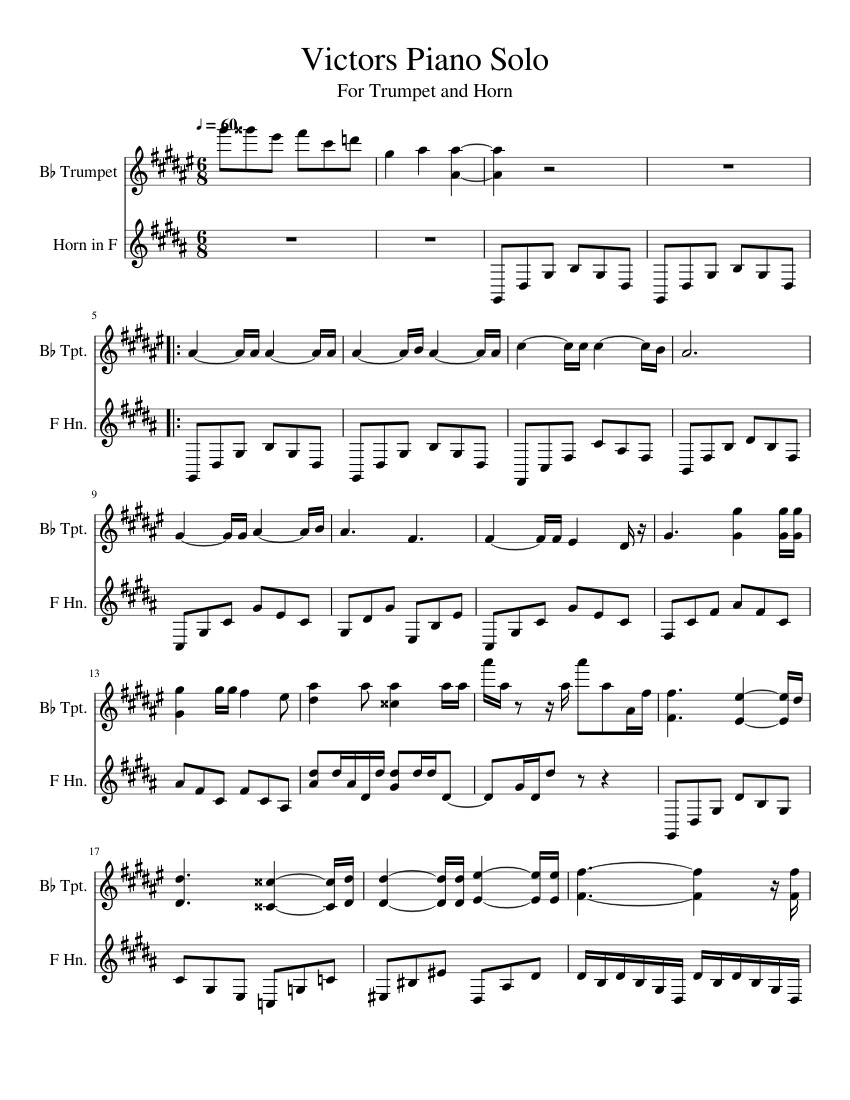 Victors Piano Solo Sheet music for Trumpet (Solo) | Musescore.com