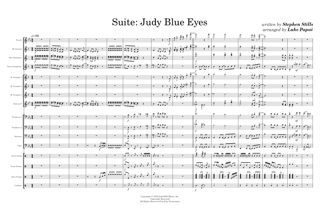 Suite - Judy Blue Eyes Sheet music for Trombone, Euphonium, Tuba, Flute ...