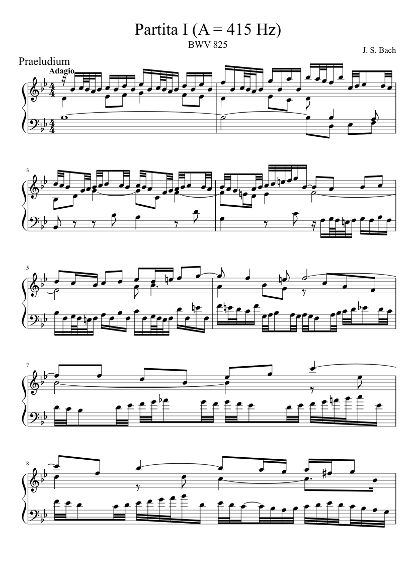 Partita in B-flat major BWV 825