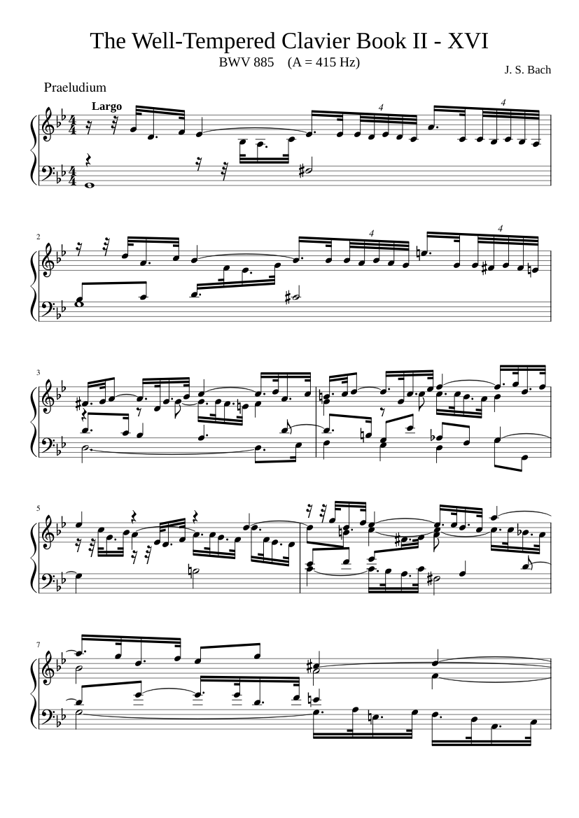 Prelude and Fugue in G minor BWV 885