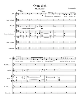 ohne dich by Rammstein free sheet music | Download PDF or print on  Musescore.com