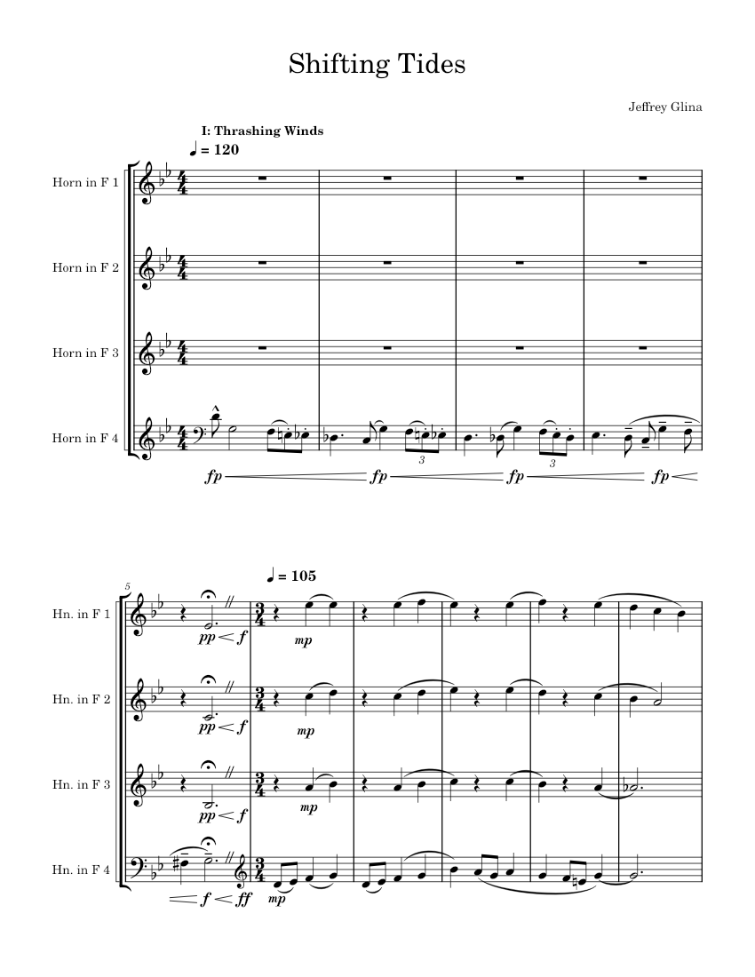 その他 Solvejg's Song Horn Quartet Horn Quartet – jeffglina Sheet Music for French horn (Mixed