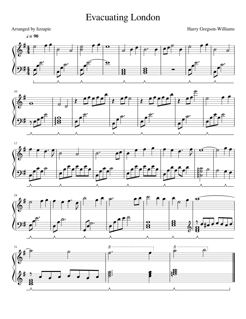 Evacuating London | Easy Piano Arrangement Sheet music for Piano (Solo) |  Musescore.com
