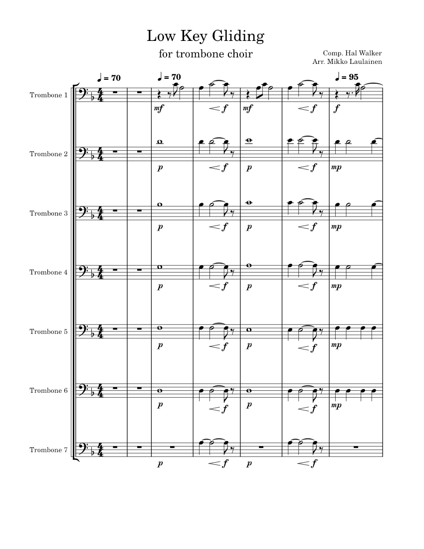 Low Key Gliding Sheet music for Trombone (Brass Ensemble)