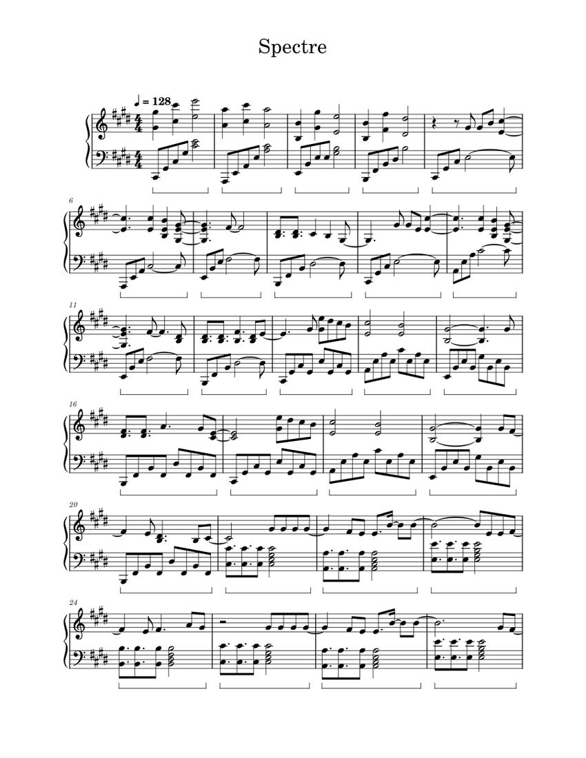 The Spectre Alan Walker Sheet music for Piano (Solo)
