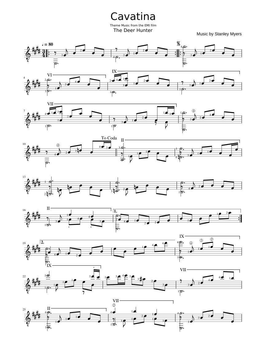 cavatina guitar score pdf