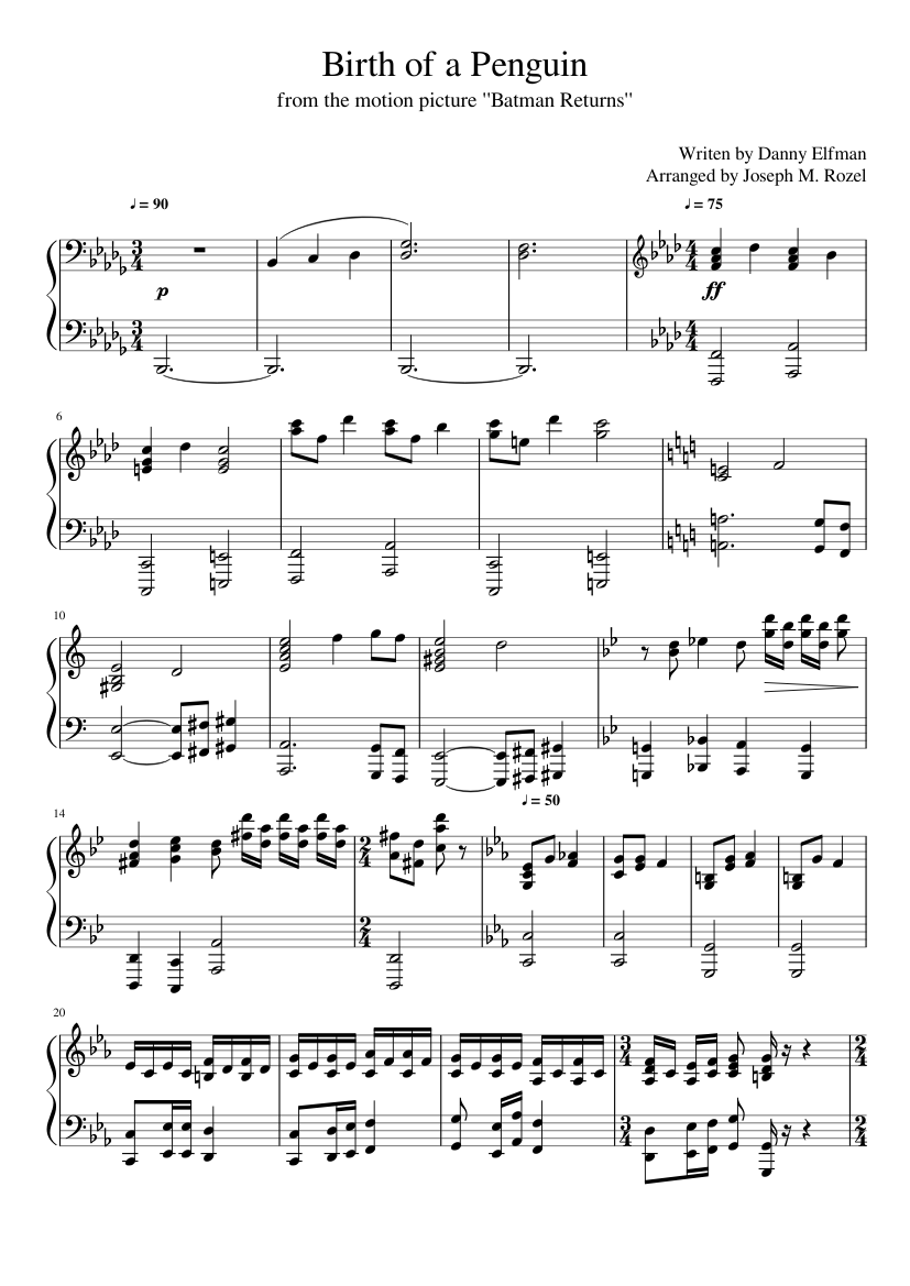 Birth Of A Penguin Sheet Music For Piano Solo Musescore Com