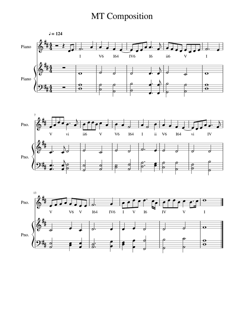 Mt Keyboard Notes MT Composition Sheet music for Piano (Piano Duo) | Musescore.com