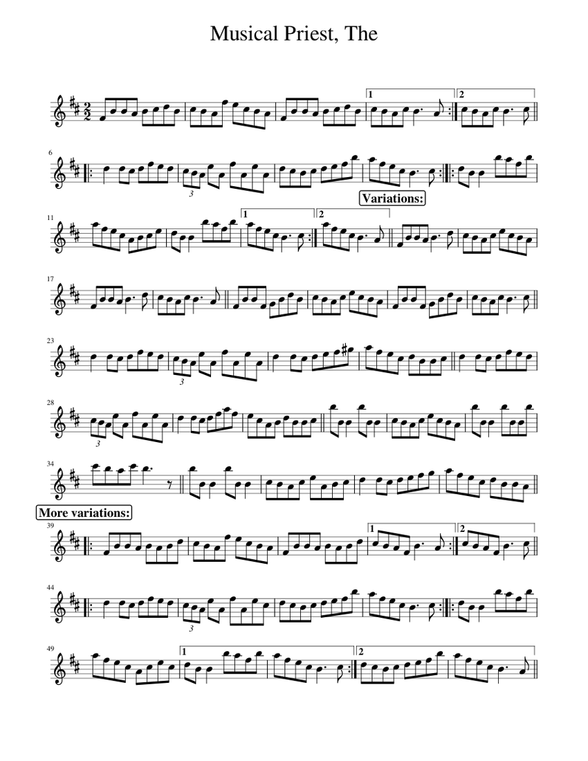 The Musical Priest Sheet music for Piano (Solo) Easy