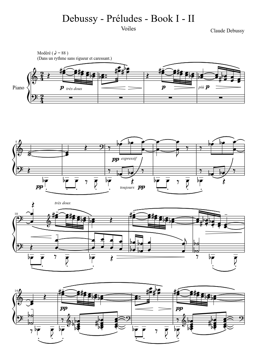 Debussy - Préludes - Book I - II Sheet music for Piano (Solo) |  Musescore.com