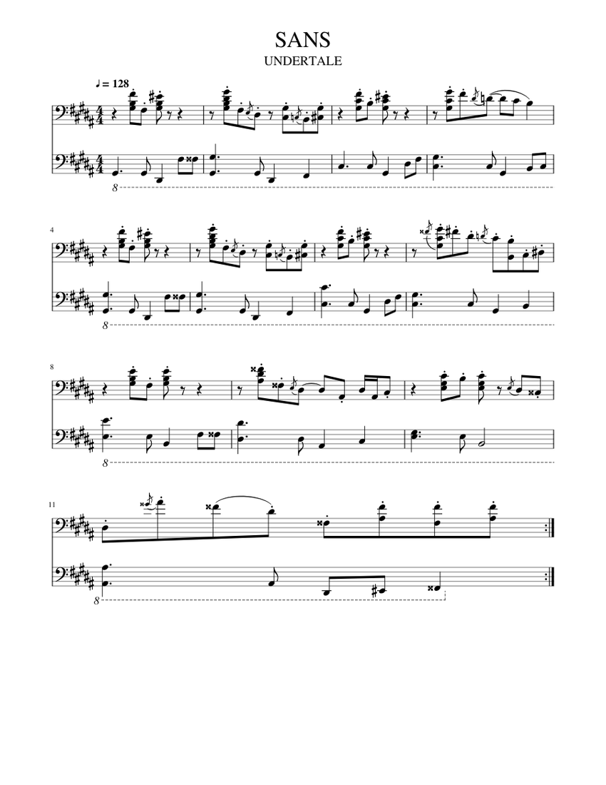 SANS Sheet music for Piano (Solo) | Download and print in PDF or MIDI