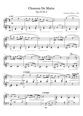 Free Chanson De Matin Op 15 No 2 By Edward Elgar Sheet Music Download Pdf Or Print On Musescore Com