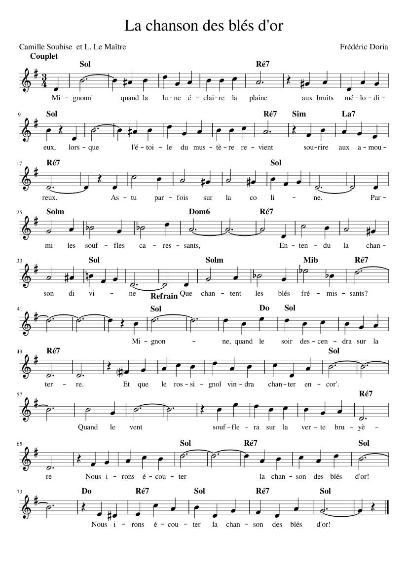 La chanson des blés d'or